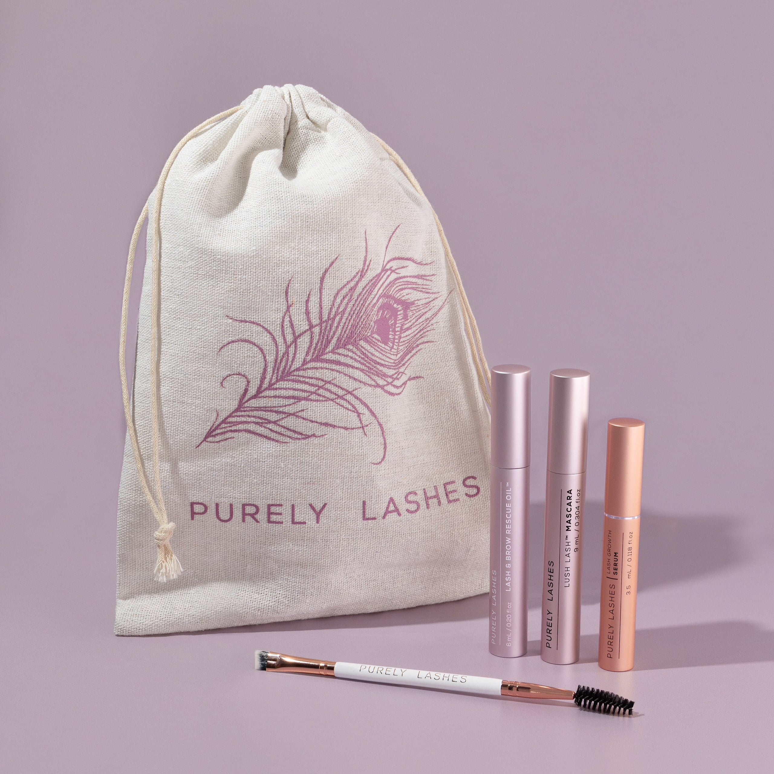 Lash and Brow Growth Serum Bundle with a bonus mascara and duel ended lash brush